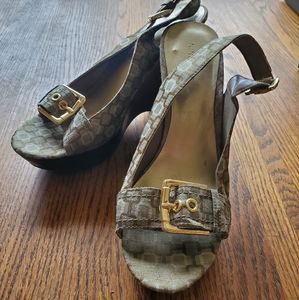 Wedge / platform open toe shoe